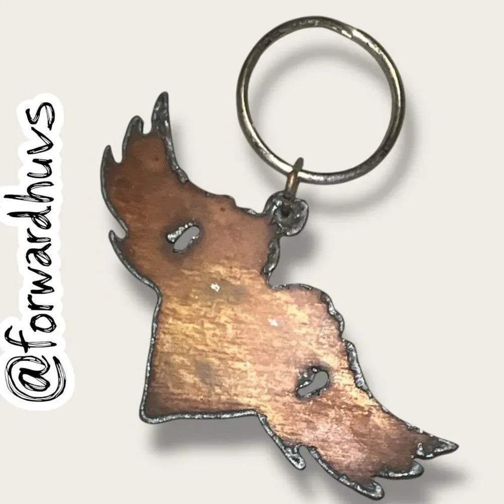 Bundle Sale 3 for $15 | Heart with Wings Keychain – Red Glitter & Turquoise